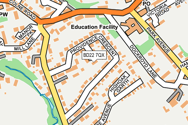 BD22 7QX map - OS OpenMap – Local (Ordnance Survey)