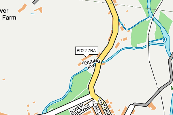 BD22 7RA map - OS OpenMap – Local (Ordnance Survey)