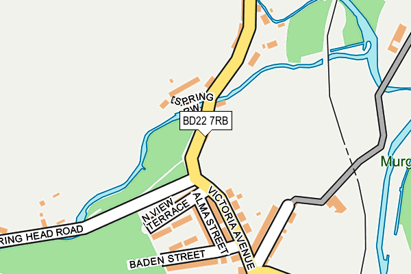 BD22 7RB map - OS OpenMap – Local (Ordnance Survey)