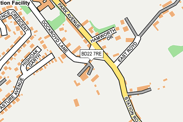 BD22 7RE map - OS OpenMap – Local (Ordnance Survey)