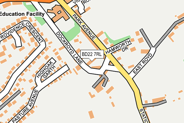 BD22 7RL map - OS OpenMap – Local (Ordnance Survey)