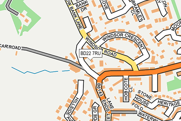 BD22 7RU map - OS OpenMap – Local (Ordnance Survey)