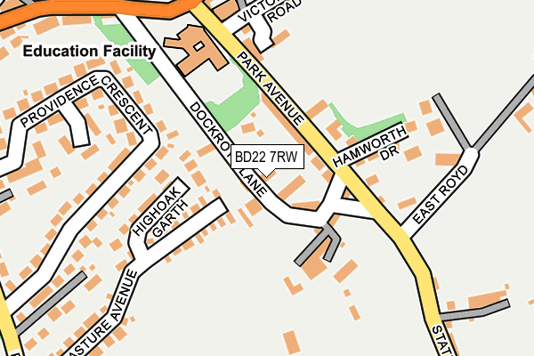 BD22 7RW map - OS OpenMap – Local (Ordnance Survey)