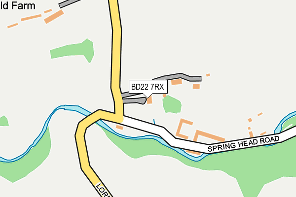 BD22 7RX map - OS OpenMap – Local (Ordnance Survey)