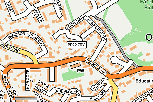 BD22 7RY map - OS OpenMap – Local (Ordnance Survey)