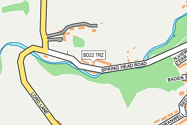 BD22 7RZ map - OS OpenMap – Local (Ordnance Survey)