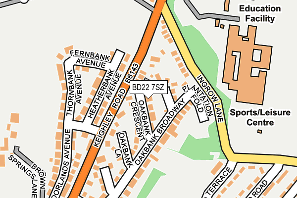 BD22 7SZ map - OS OpenMap – Local (Ordnance Survey)