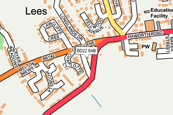 BD22 8AB map - OS OpenMap – Local (Ordnance Survey)