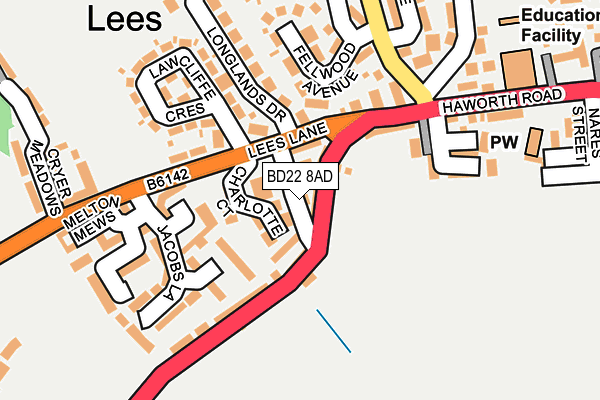 BD22 8AD map - OS OpenMap – Local (Ordnance Survey)