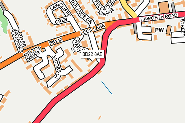 BD22 8AE map - OS OpenMap – Local (Ordnance Survey)