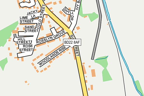 BD22 8AF map - OS OpenMap – Local (Ordnance Survey)