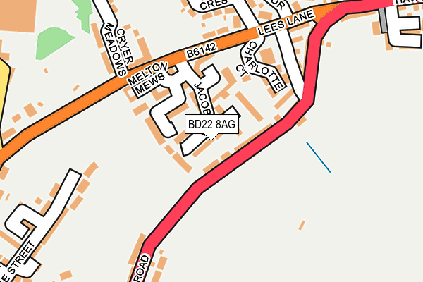 BD22 8AG map - OS OpenMap – Local (Ordnance Survey)