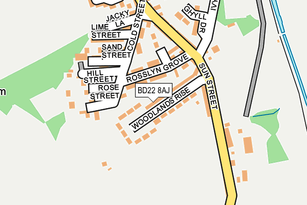 BD22 8AJ map - OS OpenMap – Local (Ordnance Survey)