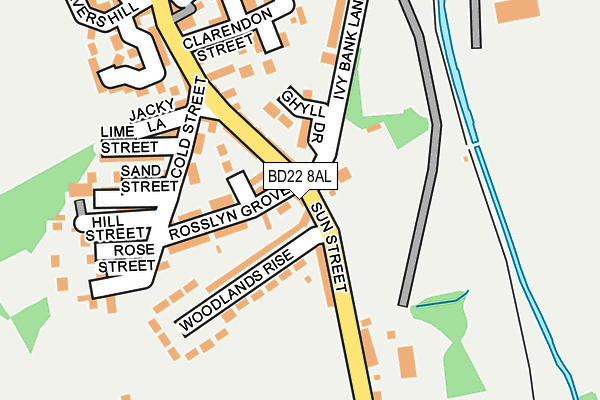 BD22 8AL map - OS OpenMap – Local (Ordnance Survey)