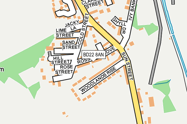 BD22 8AN map - OS OpenMap – Local (Ordnance Survey)