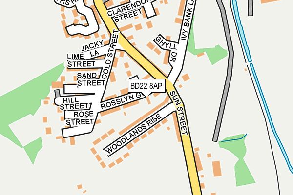 BD22 8AP map - OS OpenMap – Local (Ordnance Survey)