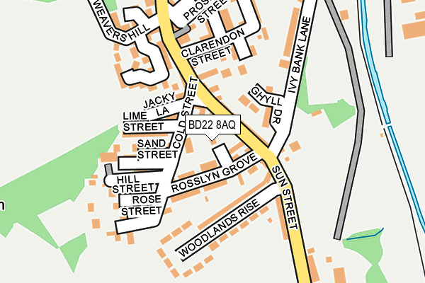 BD22 8AQ map - OS OpenMap – Local (Ordnance Survey)