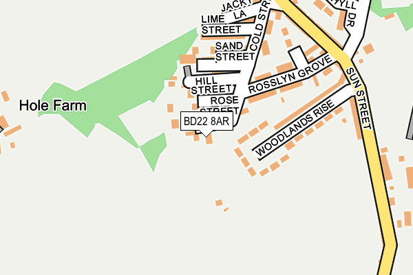 BD22 8AR map - OS OpenMap – Local (Ordnance Survey)