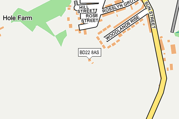 BD22 8AS map - OS OpenMap – Local (Ordnance Survey)