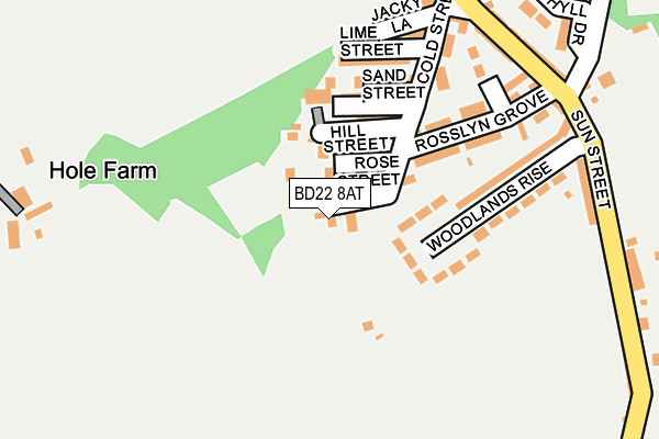 BD22 8AT map - OS OpenMap – Local (Ordnance Survey)