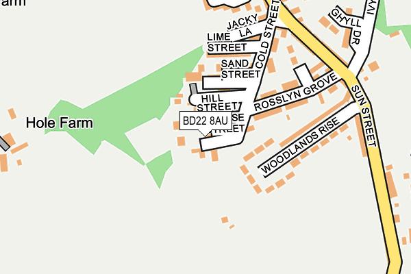 BD22 8AU map - OS OpenMap – Local (Ordnance Survey)