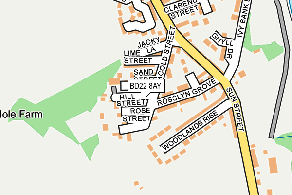 BD22 8AY map - OS OpenMap – Local (Ordnance Survey)