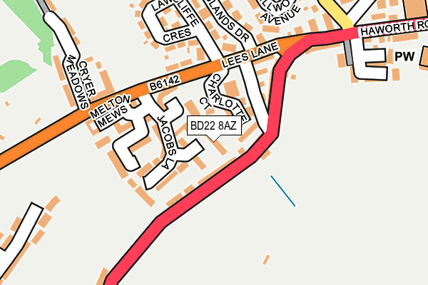 BD22 8AZ map - OS OpenMap – Local (Ordnance Survey)