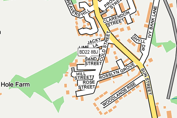 BD22 8BJ map - OS OpenMap – Local (Ordnance Survey)