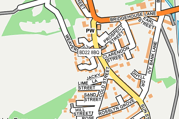 BD22 8BQ map - OS OpenMap – Local (Ordnance Survey)