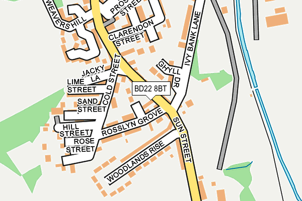 BD22 8BT map - OS OpenMap – Local (Ordnance Survey)