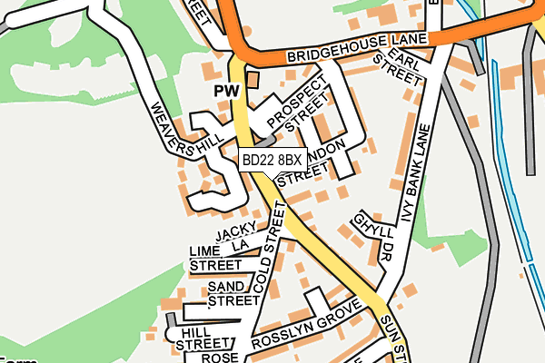 BD22 8BX map - OS OpenMap – Local (Ordnance Survey)