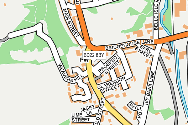 BD22 8BY map - OS OpenMap – Local (Ordnance Survey)