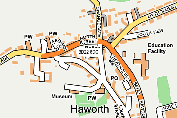 BD22 8DG map - OS OpenMap – Local (Ordnance Survey)