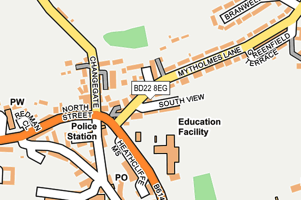 BD22 8EG map - OS OpenMap – Local (Ordnance Survey)