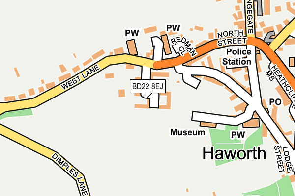 BD22 8EJ map - OS OpenMap – Local (Ordnance Survey)