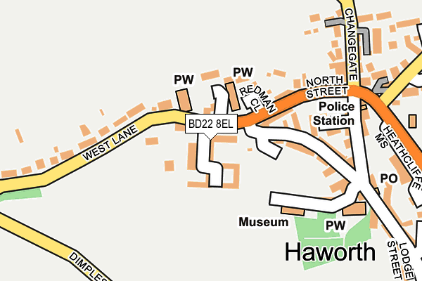 BD22 8EL map - OS OpenMap – Local (Ordnance Survey)