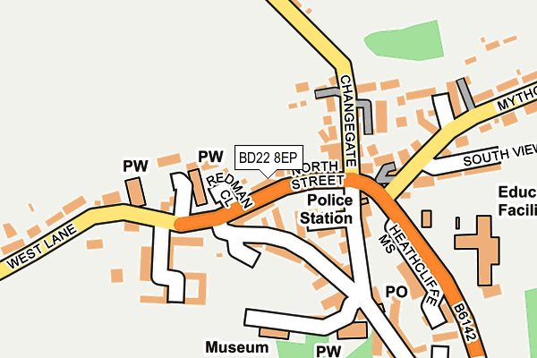 BD22 8EP map - OS OpenMap – Local (Ordnance Survey)