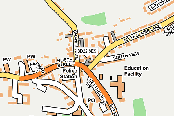 BD22 8ES map - OS OpenMap – Local (Ordnance Survey)