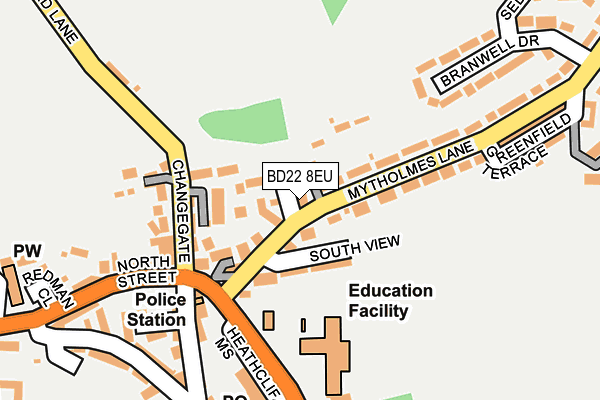 BD22 8EU map - OS OpenMap – Local (Ordnance Survey)
