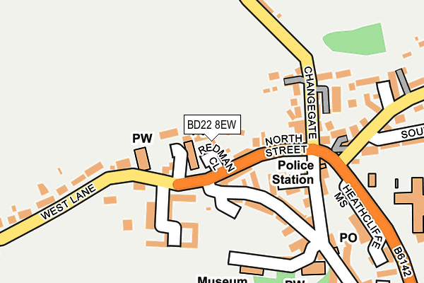 BD22 8EW map - OS OpenMap – Local (Ordnance Survey)