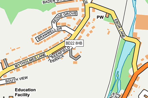 BD22 8HB map - OS OpenMap – Local (Ordnance Survey)