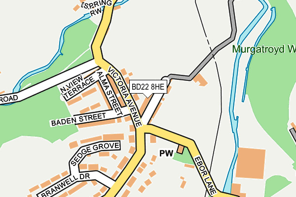 BD22 8HE map - OS OpenMap – Local (Ordnance Survey)