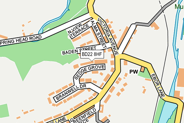 BD22 8HF map - OS OpenMap – Local (Ordnance Survey)