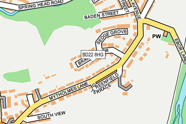 BD22 8HG map - OS OpenMap – Local (Ordnance Survey)