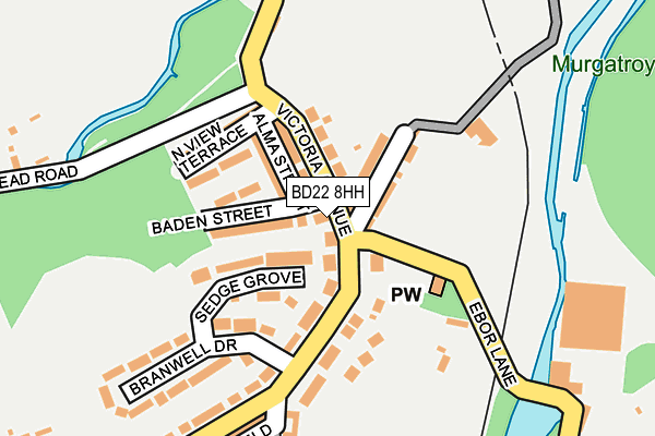 BD22 8HH map - OS OpenMap – Local (Ordnance Survey)