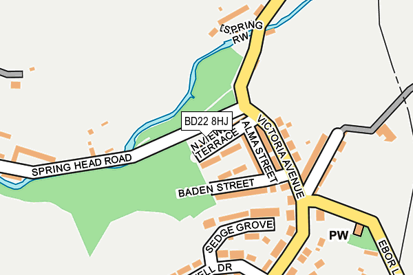 BD22 8HJ map - OS OpenMap – Local (Ordnance Survey)