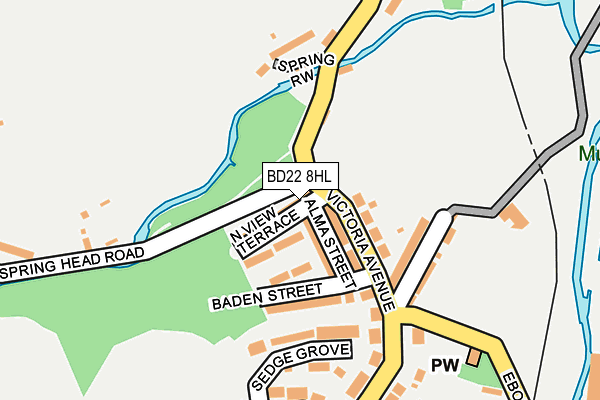 BD22 8HL map - OS OpenMap – Local (Ordnance Survey)