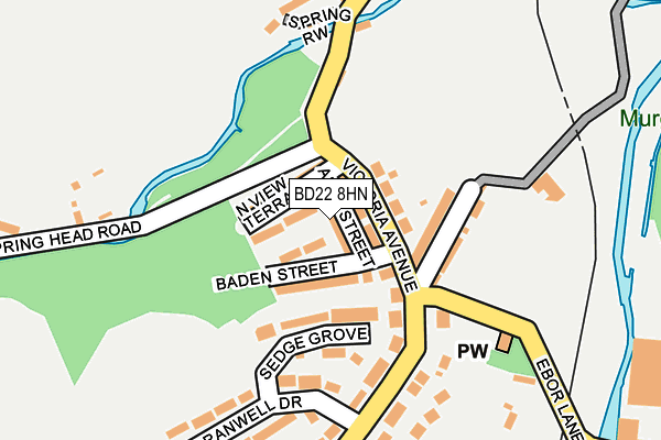 BD22 8HN map - OS OpenMap – Local (Ordnance Survey)