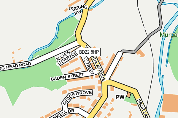 BD22 8HP map - OS OpenMap – Local (Ordnance Survey)