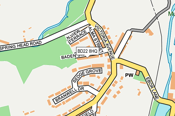 BD22 8HQ map - OS OpenMap – Local (Ordnance Survey)